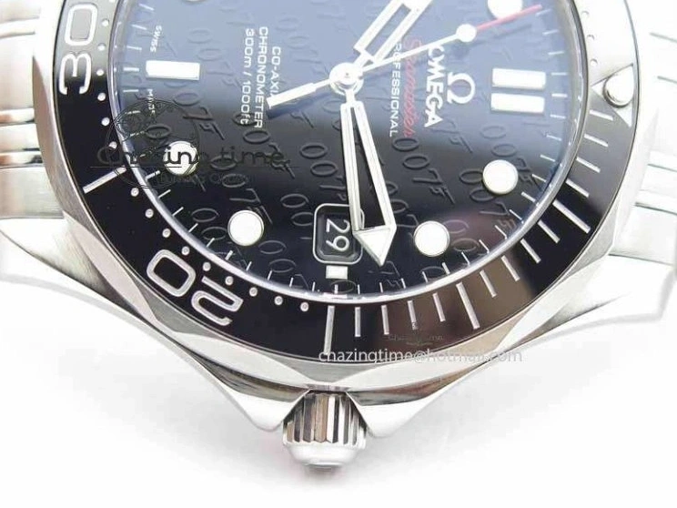 0123 Seamaster 300M 007 SS MK 1:1 Best Edition Black 007 Dial Ceramic Bezel On SS Bracelet A EasyCare 8178